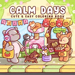 1pc CALM DAUS coloring book For Adults And Kids, Simple And Big Designs, Cute Illustrations, Relaxing Coloring Book, Therapeutic Coloring Book, No Experience Needed, Christmas gift, Back to school gifts