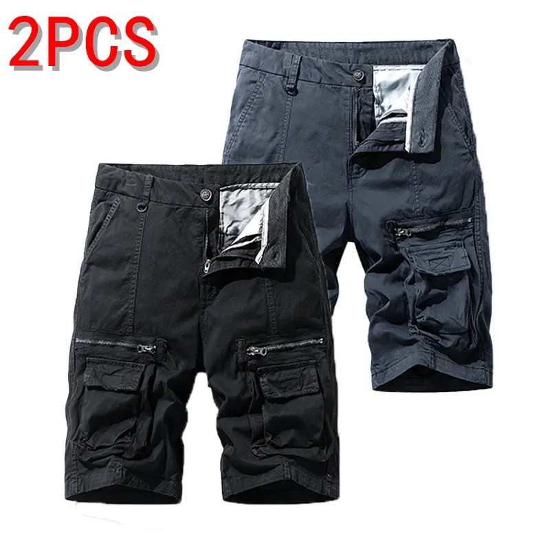 essential shorts，shorts for the summer，men shorts，shorts for summer，Men’s solid-color cargo shorts, lightweight fashion shorts with flap pockets; available in multiple colors; outdoor work pants for men, beige athletic stylecargo shorts