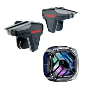 Mobile Controller 6 Fingers Mobile Game Trigger for iPhone & Android, Finger Sleeves, RGB Phone Cooler, Gatillos Para Celular Compatible with Phones & Mobile Games