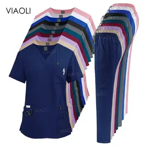 Women's Work Uniform Medical Uniform Scrub Hospital Working Scrubs Set Wholesale Nursing Scrub Uniforms Women Healthcare Pharmacy Clinic Work Clothes