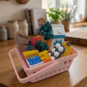 3D Printed Grocery Basket Fidget | Multi-Clicker ASMR Haul | Mini Food Toy & Keychain