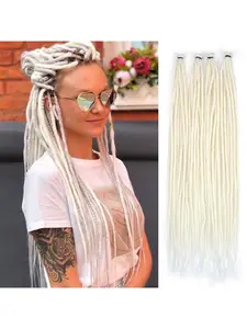 10 Strands Thin Synthetic Dreads Extensions 24 Inch Hippie Dreadlock 0.6 cm Width Loc Extensions Handmade Reggae Style Crochet Braiding Hair for Women and Men #630 color Synthetic Braided Hair