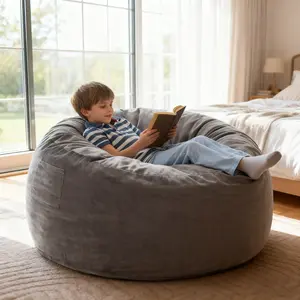 3FT/4FT Lazy Sofa Bean Bag Chair – Washable Cover, Memory Foam Lounger, Floor Seating for Kids & Adults, Ideal for Bedroom & Living Room