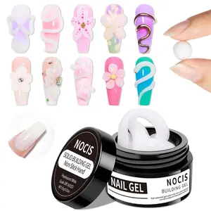 Non-Stick Hand Nail Extension Gel - White, Polygel Nails, Quick Build Builder for DIY Manicures & Pedicures, Alcohol-Free