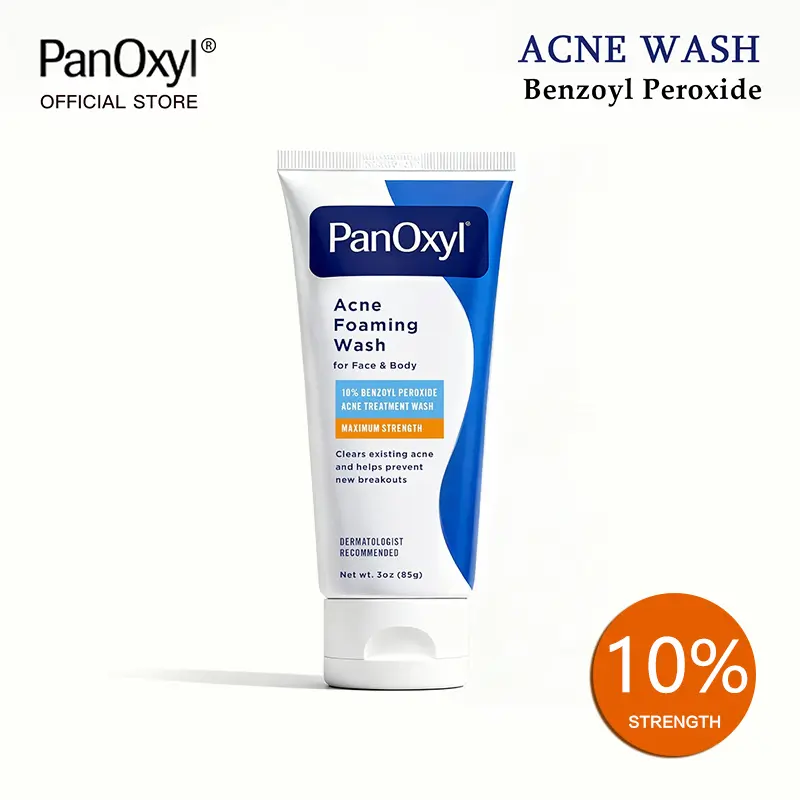 [PanOxyl official] PanOxyl Acne Foaming Wash - Maximum Strength Formula with 10% Benzoyl Peroxide - Clear，3 oz（85g） Facial Skincare