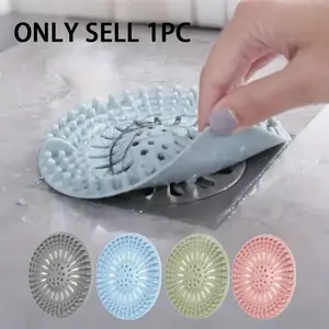 2PCS Silicone Hair Filter Set, Heart-Shaped Drain Protector Drain Cover Trap Clog Debris, Easy Clean & Install, Multi-Color Options, Ideal for Bathroom & Kitchen Drains Cleaning, Installation