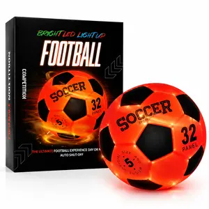 Rechargeable Light Up Soccer Ball Size 5 with LED Glow, Glow in The Dark Soccer Ball, Includes Air Pump & Premium Gift Box, Outdoor Sports Gift for Teens Boys Girls, Backyard Night Games