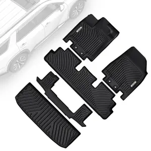 OEDRO Floor Mats Fit for 2022-2025 Nissan Pathfinder 8 Seats & Infiniti QX60 7 Seats, All Weather 3 Rows Full Set w/Cargo Mat, TPE Heavy-Duty Pathfinder Accessories Floor Liners