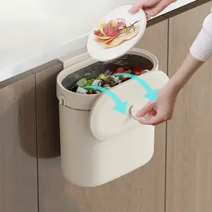 Compost Bin for Kitchen -7L/9L Trash Can for Under Sink,Hanging Small Trash Can with Lid for Bathroom/Bedroom, Indoor Compost Bucket Toilet Cleaning ,Deals for you days