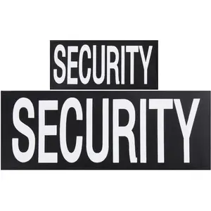 SECURITY Patches Hook Back - 1 Large & 1 Small Patch for Vests or Jackets