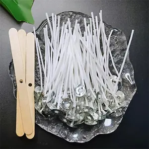 Candle Wick Set, 53pcs/set Candle Wick Holder & Waxed Cotton Candle Wicks with Stand, Smokeless Candle Wicks, Soy Oil Wax Core Woven Making