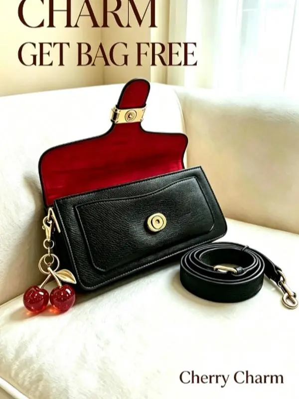 Cute Sparkling Cherry-Shaped Keychain for Women — Stylish & Versatile Bag Accessory, Exquisite Birthday Gift Charm (Includes Crossbody Bag)