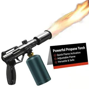【Propane Searing Torch Grill Gun】 POWERFUL Cooking PropaneSearing Torch, with Adjustable Flame - Ergonomic 13" Flamethrower BlowTorch, KitchenCulinary Torch Campfire Starter, Grilling And BBQ Tool ForSteak Bakeware Charcoal (Tank Not Included)