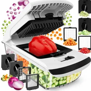 4-in-1 Vegetable Chopper & Spiralizer – Food Chopper with Container, Fruit Slicer, Kitchen Gadget for Meal Prep and Home Essentials