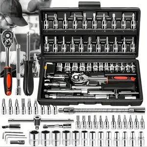46pcs High-quality Toolbox, A New High-quality Precision Maintenance Tool Set, Suitable for Automobile Maintenance, Home Furniture Maintenance, Daily Life Maintenance And Other Environmental Maintenance Work.