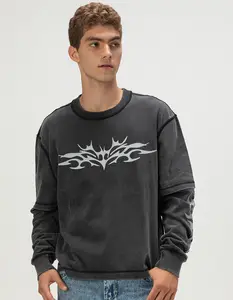 RSQ Mens Long Sleeve Boxy 2fer Tee