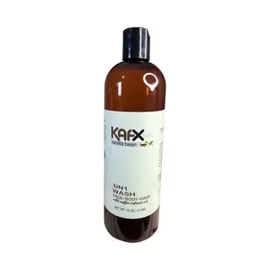 KAFX Vanilla Bean 3-IN-1 Body-Face-Hair Wash Aloe Avocado Gentle Nourishing Formula for Men & Women