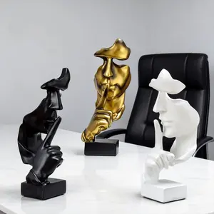Classic minimalist figure sculpture European style silence gold abstract resin crafts desktop creative gifts ornaments
