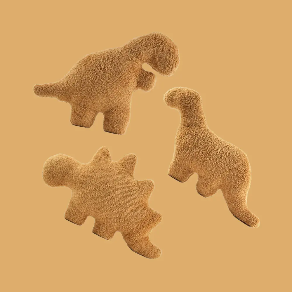 CHUBBYJOY Kawaii Dino Nugget Plush Pillow - Soft Adorable Stuffed Extra Soft Fluffy Unisex Dinosaur Toy, 12/27in T-Rex Brontosaurus Stegosaurus Cuddle Buddy, Multi-Size House Decoration Gift for Dinosaur Lovers Kids’ Birthday Holiday