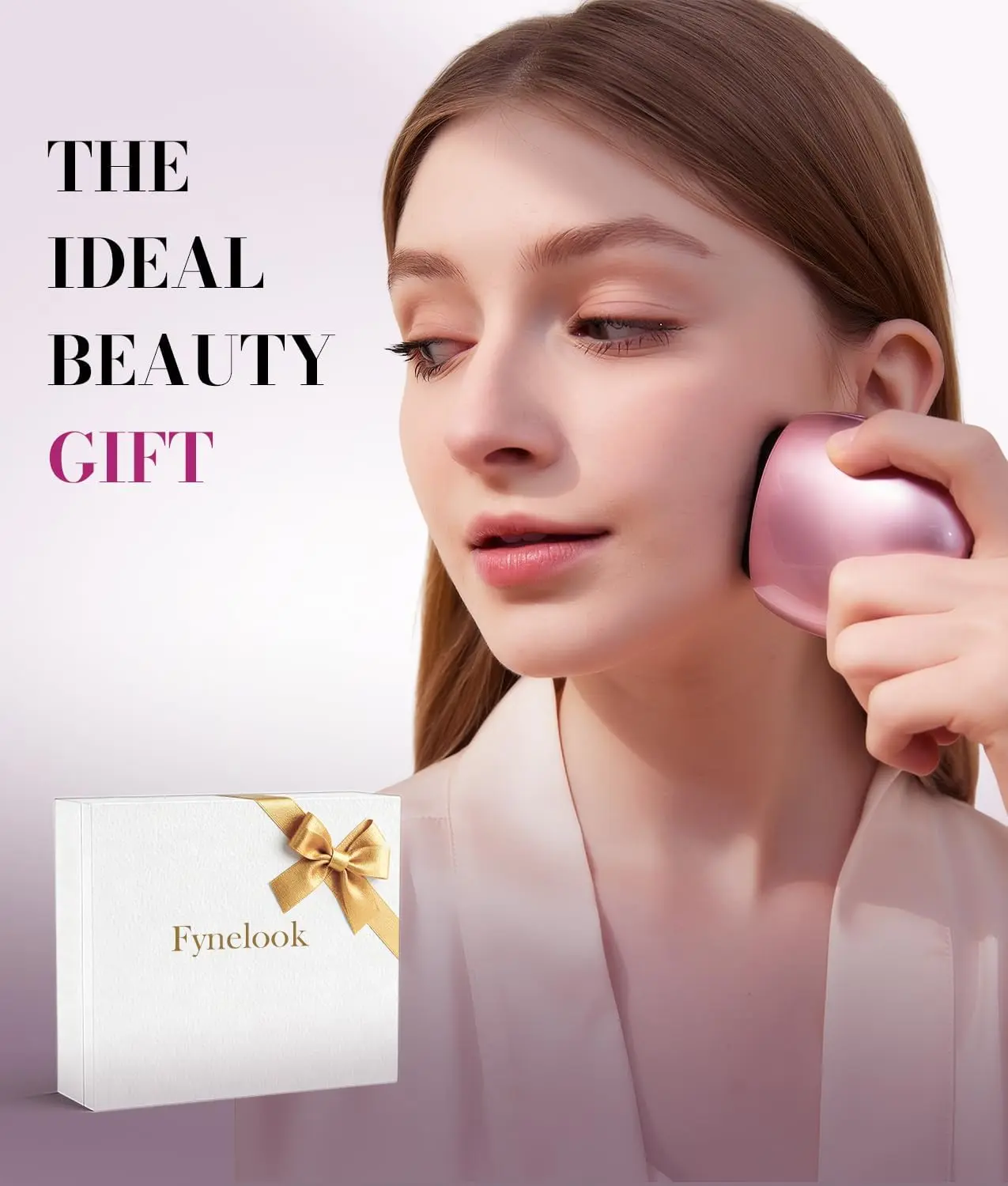 FyneLook Microcurrent Facial Device, Facial Sculpting Tool for Instant Lift & Contour, 6-Point Skin Tightener for Eye Puffiness, Forehead Lines & Jawline, Anti-Aging Face Massager Kit Electric Gua Sha