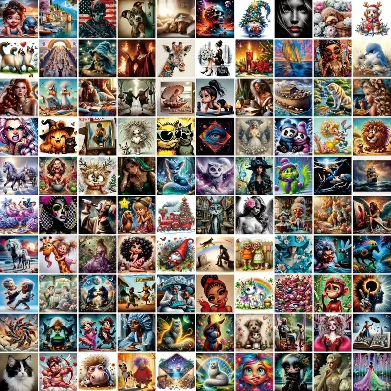 10pcs/20pcs/30pcs Diamond Painting Kit, 20x20cm Full Drill Art Set, Diamond Art Tools, DIY 5D Craft Handicraft for Beginners & Adults, Home Wall Decor Gift Handcraft Random style, DIY Kits