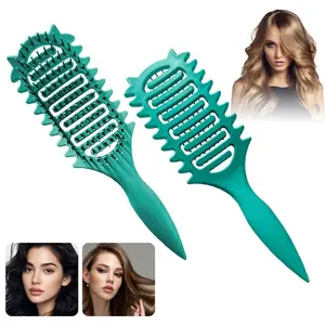 Waves Curling hairbrush,Deep Waver Curler with for Women,Comfort soft bristle Pure Bristle dandruff remover thermal curl defining brush(One pack)complete effortless tangle kid men wet dry scalp care curly hair comb wavy  talk  brush emi  jay  paddle