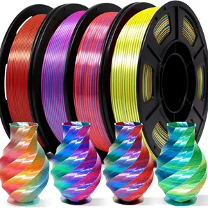 High Precision Tri-Color Gradient Silk Pla Filament 1.75mm 250g, Smooth Glossy Surface, Custom Jewelry, Brand Gifts, Art Design Supplies