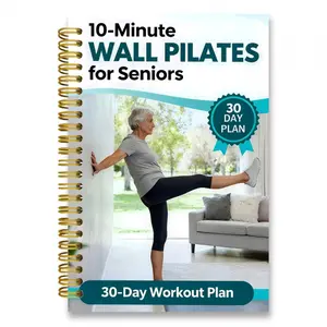 10-Minute Wall Pilates Workout Spiral Notebook | Specially designed for seniors, featuring gentle movements and low-intensity exercises suitable for older adults' physical condition. 5.5 x 8.3 inches, paper, spiral-bound.