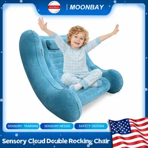 Children’s Sensory Rocking Chair – 52” Extra-Large Inflatable Arch Seat for 2 Kids, Calming Sensory Therapy Chair for Autism, Inflatable Base with Electric Air Pump Easter Toys for Kids