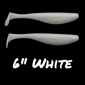 White 6” Paddle tail swim baits 3pk