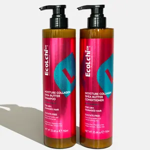 ECOLCHIPRO Collagen Shampoo and Conditioner Set Natural Ingredien Moisture Deep Conditioning Shampoo and Conditioner for Dry and Damaged All Hair Types 2X750ml 2X25.6 fl. oz Cleansing Moisturizing Hydrate Haircare Cleanser