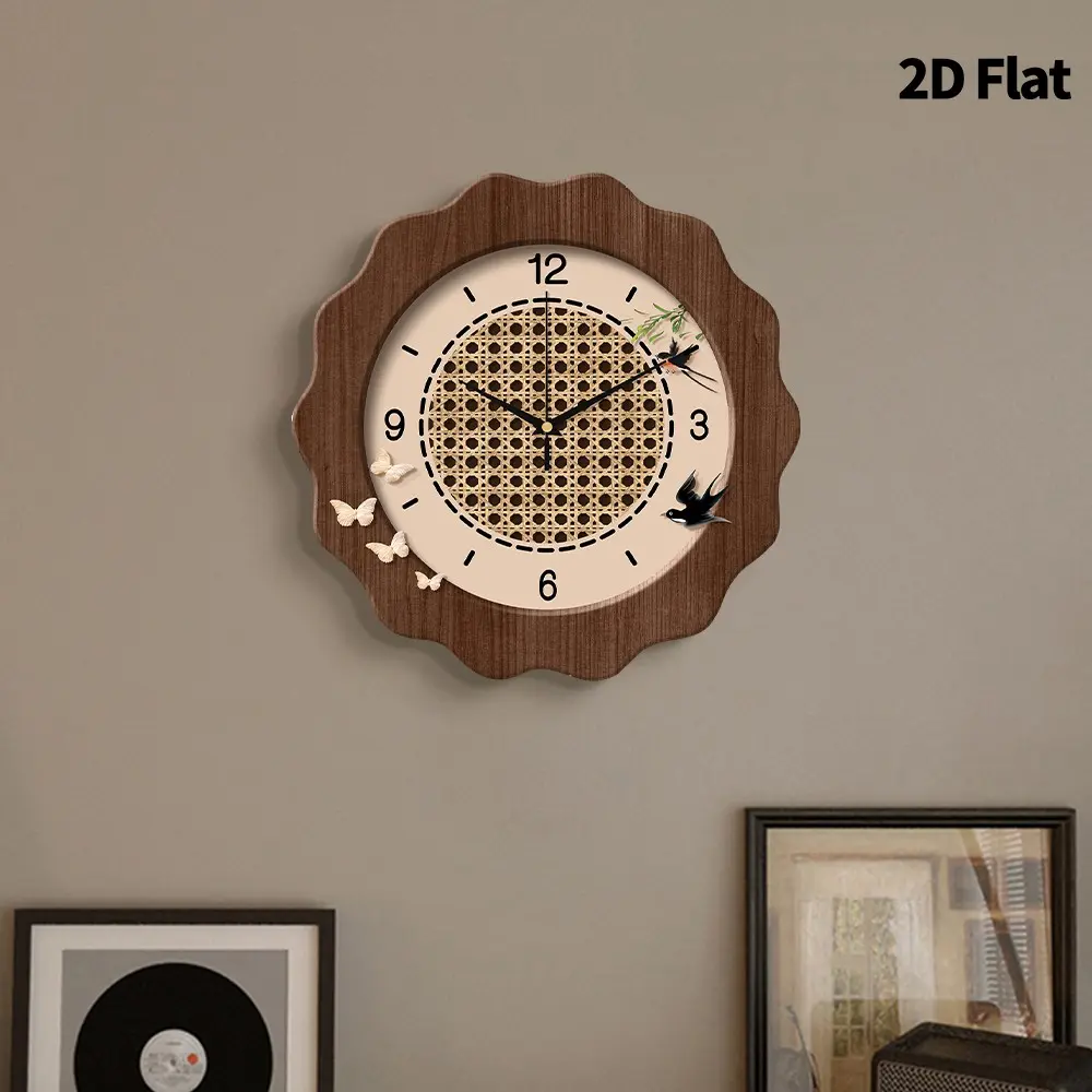 Vintage Wooden Wall Clock, Silent Movement, No Tick-Tick Sound, Perfect for Living Room, Bedroom, Office, Kitchen, Hotel, Dormitory, Cafe