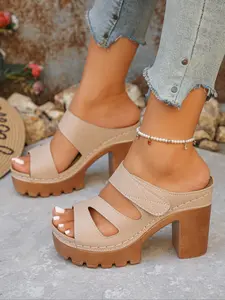 Women's Summer Casual Classy Elegant Stylish Wedge Heel Sandals, Rivet Hollow Out Thick Sole, Adjustable Buckle Strap, Comfortable Fashion Open Toe Shoes Wedge Platform