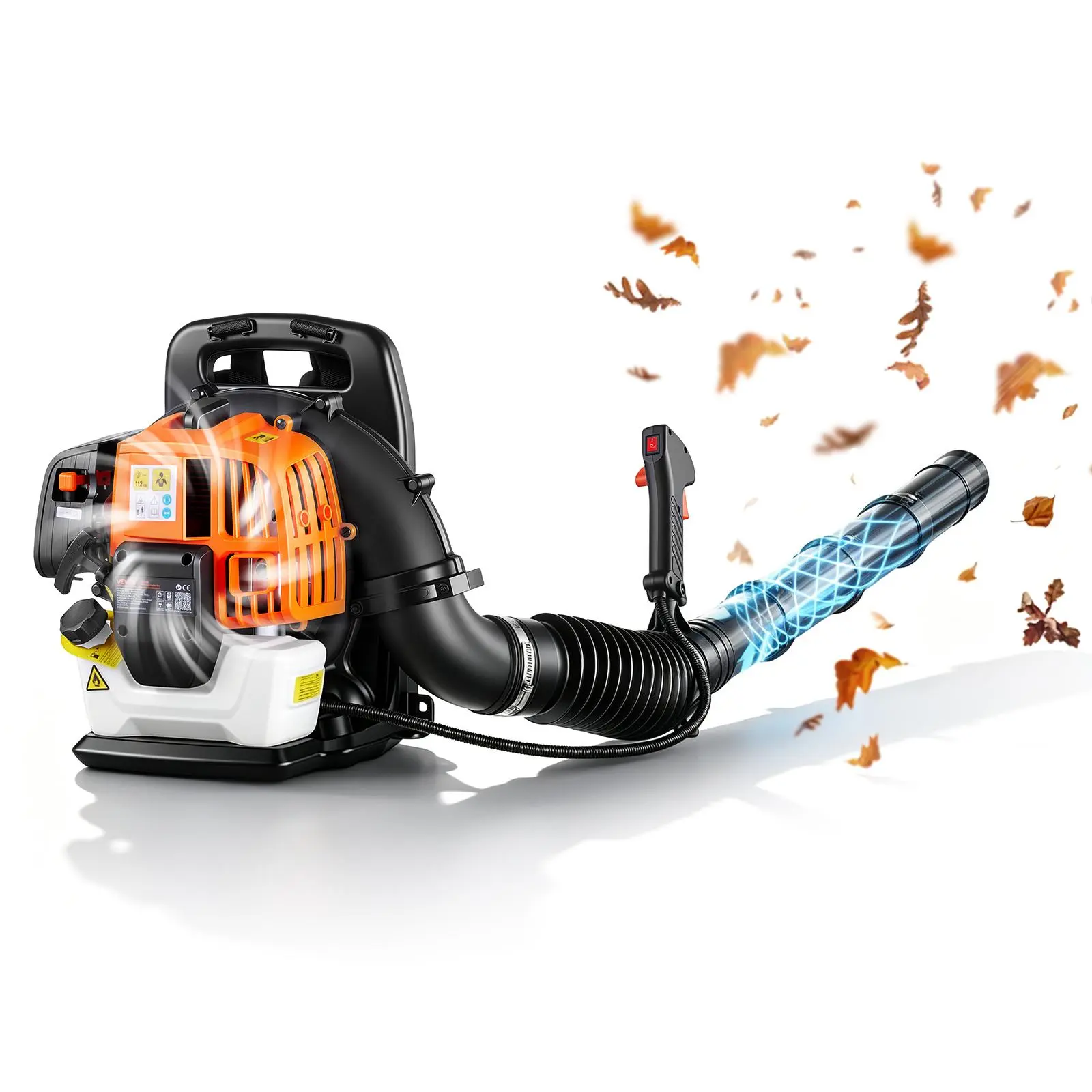 【Summerfinds】VEVOR Backpack Leaf Blower, 43CC 2-Stroke Engine Gas Powered Leaf Blower with 1.38L Fuel Tank, 447 CFM Air Volume, 150 MPH Air Speed, Ideal for Lawn Care, Leaves Cleaning, Yard Debris & Snow Removal