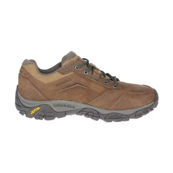 Merrell Men's Moab Adventure Lace Hiking Shoes - Lace-Up Closure, Breathable Mesh, Full Grain Leather, 50% Recycled EVA Foam, Arch Shank, All Seasons, Dry & Wet Terrains, Earth Green J000447