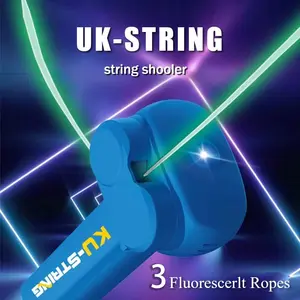 Glow In The Dark Rope Launcher Propeller.Hand Held Novelty Fun Pressure Reducer. - Safe Fun Adult & Kids Rope Launcher Gift - Viral Fidget Toy Gadget - Music Festival Rave Dance Accessory（3 fluorescerlt Ropes）