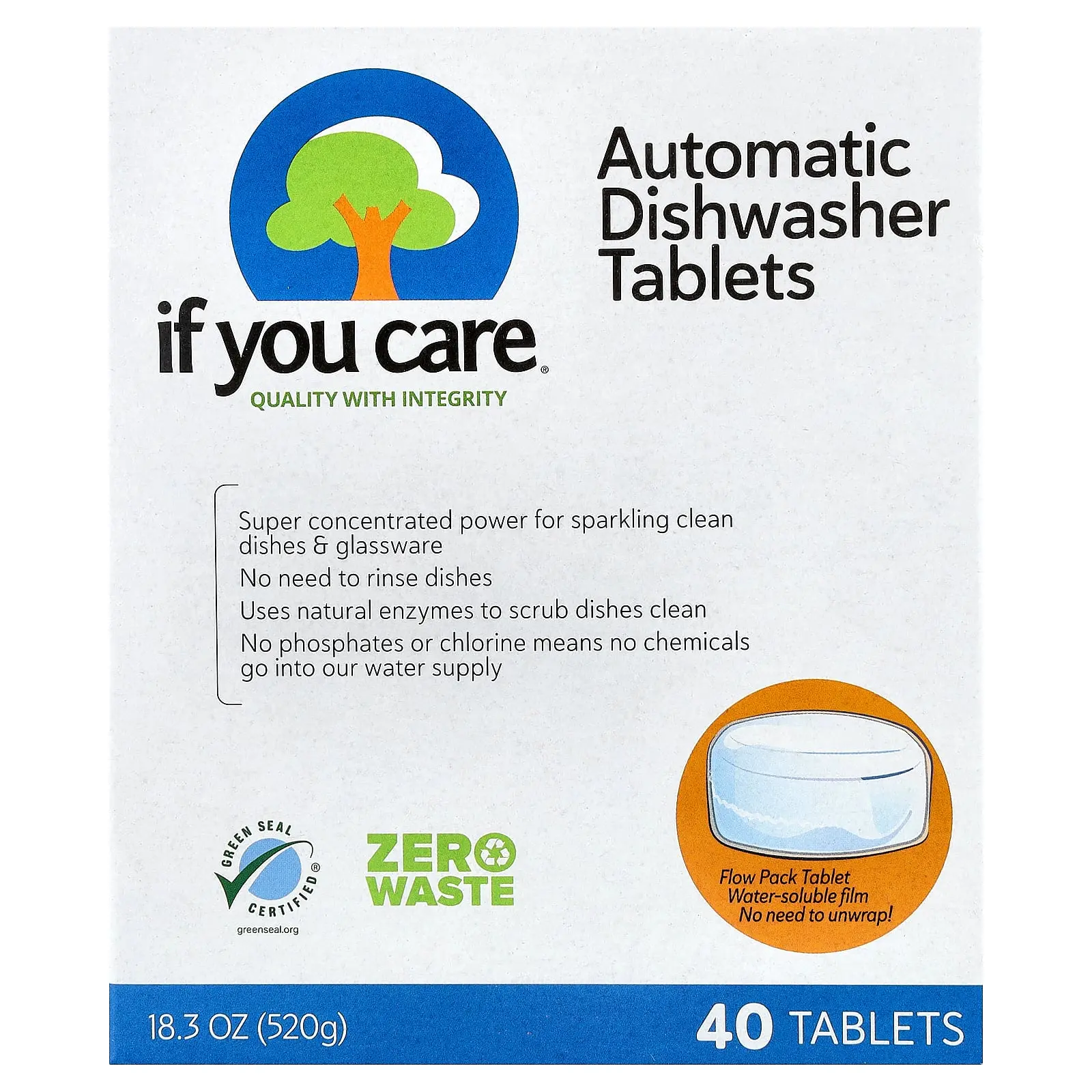 If You Care Automatic Dishwasher Tablets, 40 Tablets, 18.3 oz (520 g)