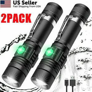 Super Bright LED Tactical Flashlight Zoomable Rechargeable