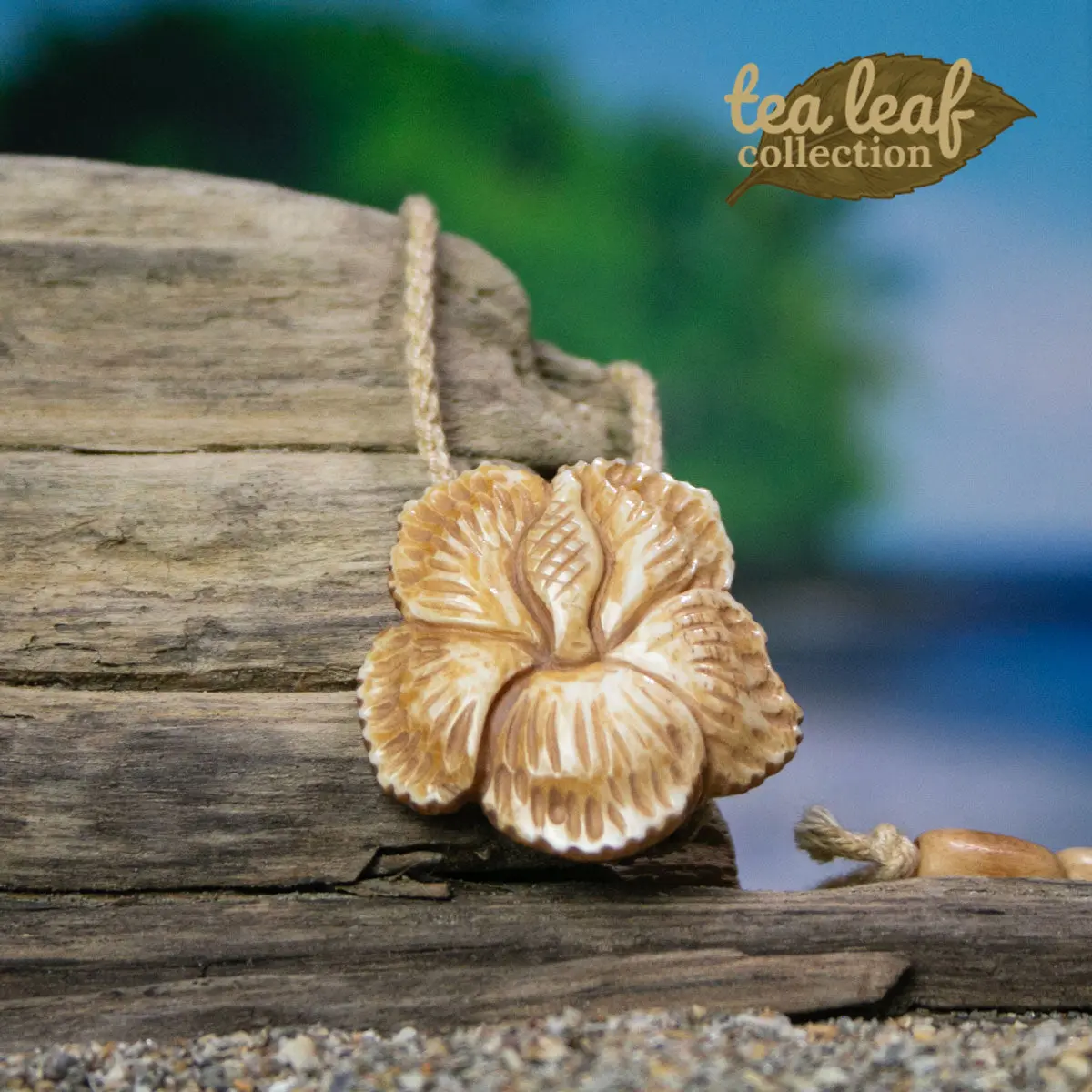 Hibiscus Bloom Necklace - Hand Carved