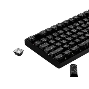 Dual Color Glowing Crack Effect Pbt Keycaps, RGB Compatible Side Etched Keycap Set, Suitable for Tkl and Compact Keyboards, Gaming Keyboard Accessories