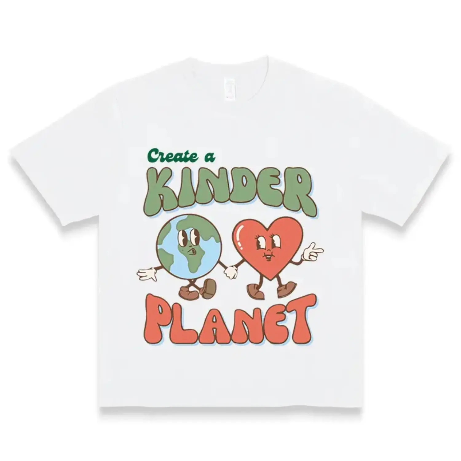 Trendy Women & Men T-Shirt Create A Kinder Planet Shirt Earth Day Kindness Planet Shirt Earth Day Shirt Nature Lover Retro Aesthetic Love Shirt Women& Men Graphic Tee Gift For Her Adult Clothing Tee All-season Tops