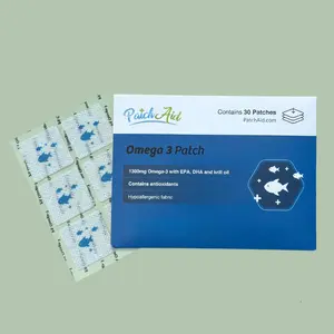 Omega-3 Vitamin Patch Essential Minerals Supplement Antioxidant Supplement with EPA DHA ALA Krill Oil for Heart Joint & Brain Health 30 Patches