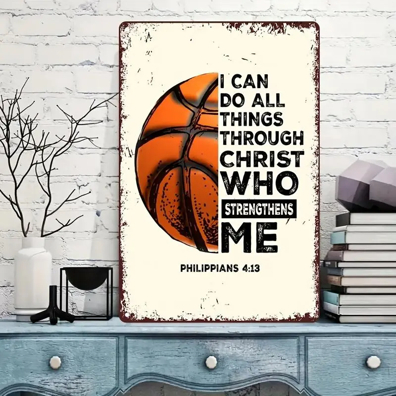 Motivational Basketball Metal Poster, Vintage Iron Sign Art, Office Home Decor, Room Wall Decor, Creative Modern Decoration, 7.87x11.81 Inches, Inspirational Quotes