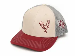 Southern GFC Snapback Hat "The Jerry" Rooster Design Heathered Stone Gray Maroon for Adults Unisex Outdoor Cap All Seasons