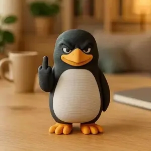 New Middle Finger Penguin Statue, Resin Home Decor Ornament, Creative Activity Supplies, Unique Desk Decoration, Funny Gift Idea