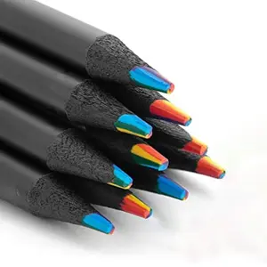 7-in-1 Rainbow Colored Pencils, 10pcs Multi-Function Sketch Pencils, Drawing Supplies for Home, School & Office, Doodling, Art Supplies Gift, Artistic Endeavors, Artistic Experience