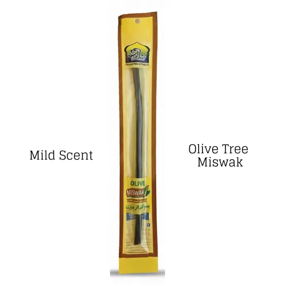 Olive Miswak Stick for Teeth Whitening - Mild Scent - No Strong Odor – Vacuum Sealed for Freshness
