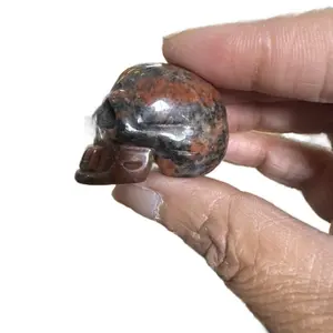 Mini Brecciated Jasper Mini Skull - Spiritual Grounding Stone for Strength Resilience and Emotional Healing Ideal for Meditation and Daily Wear