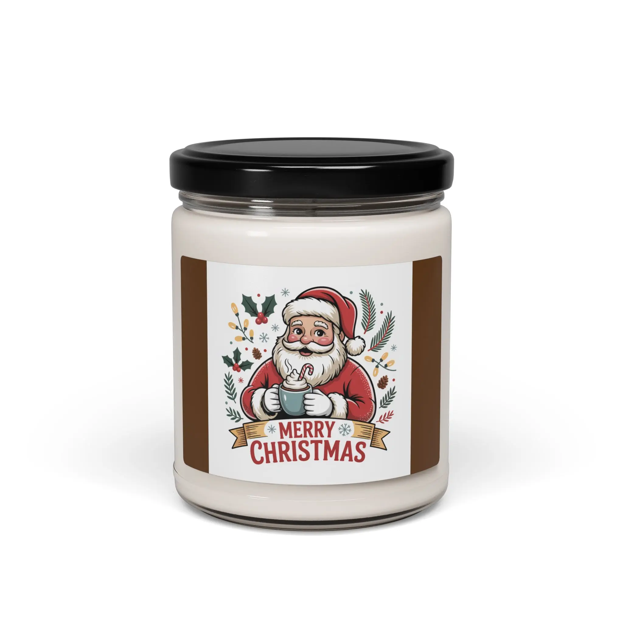 Merry Christmas Scented Candle Festive Holiday Decor Gift for Her Cozy Home Fragrance Seasonal Candle Xmas Present Glass Light Vanilla Aroma Ornaments Perfume