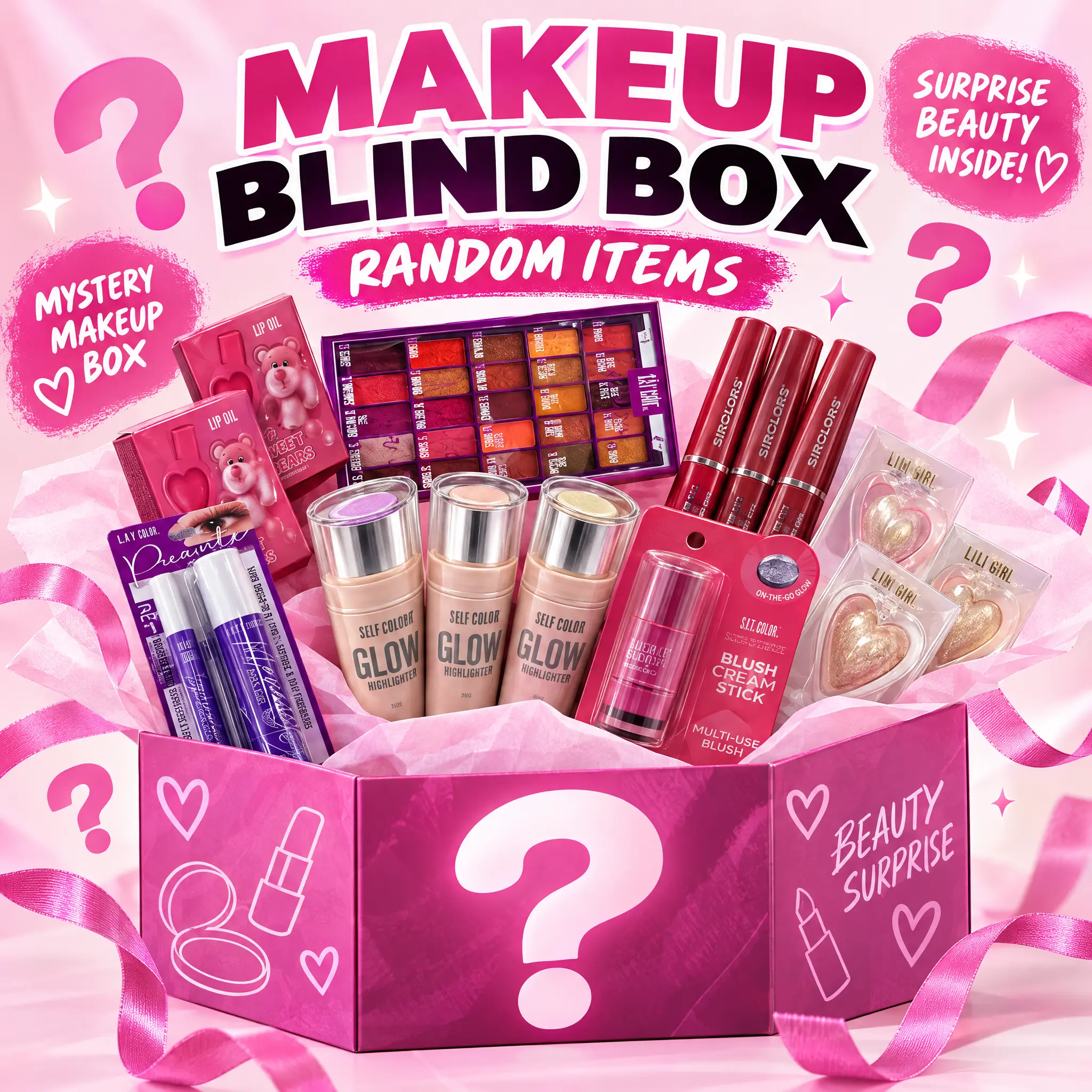 Set 2 Mystery Beauty Box Random Assorted Cosmetics Surprise Gift
